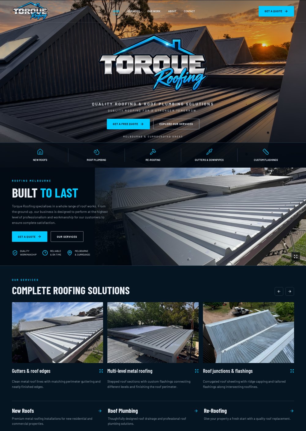 Torque Roofing website designed by Brisbane Web Design Co