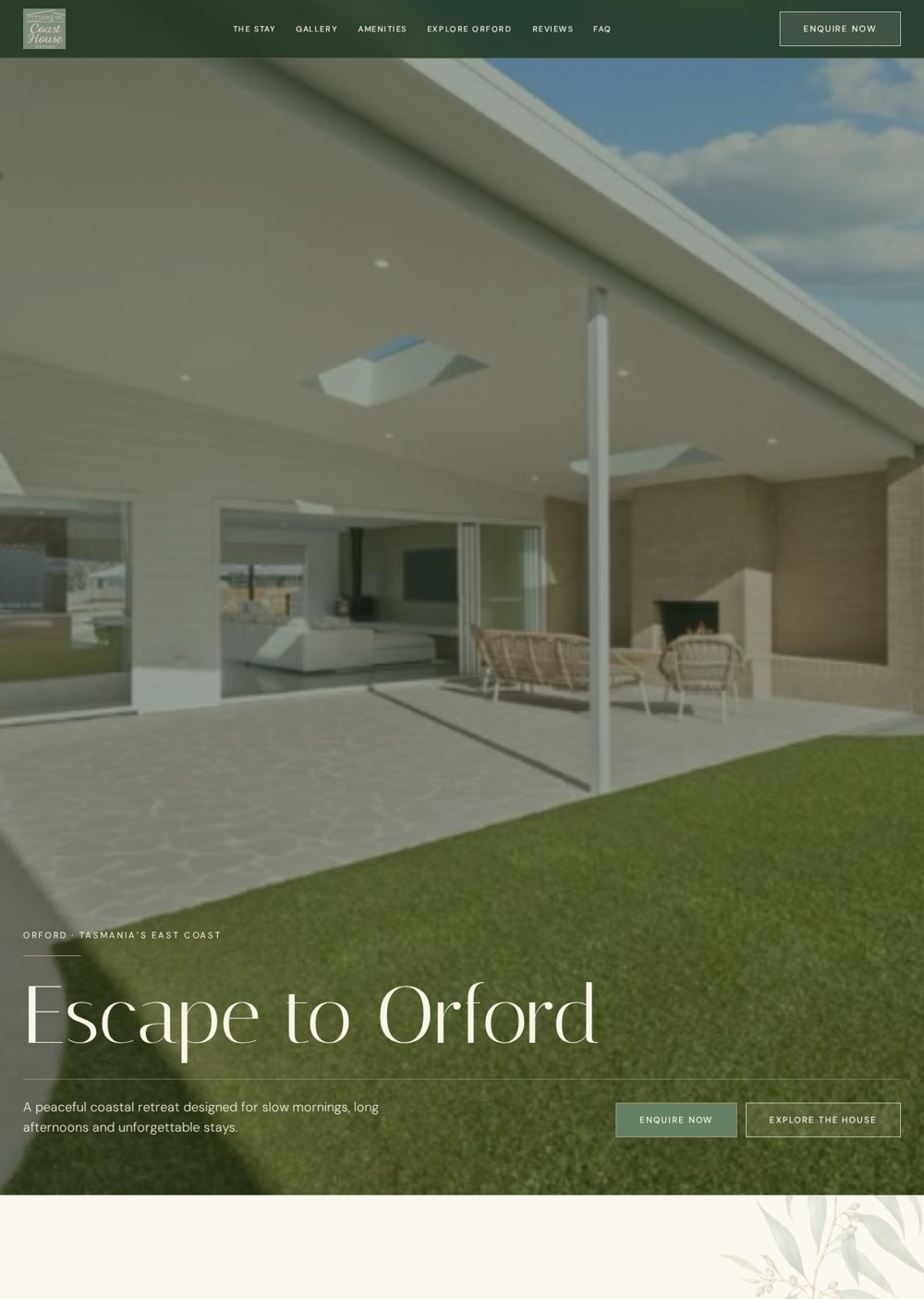 Coast House Orford website designed by Brisbane Web Design Co
